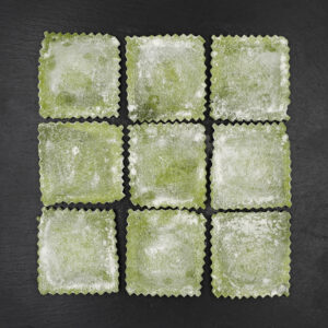 Raviolones de Zapallo asado con Masa de Espinaca